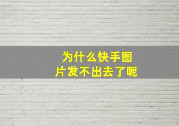 为什么快手图片发不出去了呢