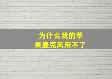 为什么我的苹果麦克风用不了