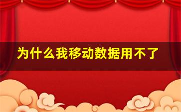 为什么我移动数据用不了