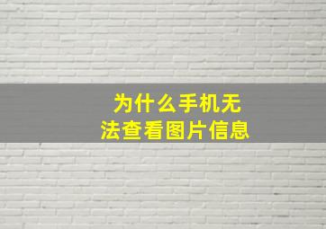 为什么手机无法查看图片信息