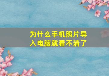 为什么手机照片导入电脑就看不清了