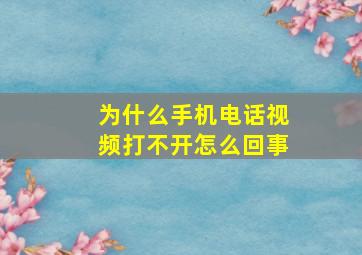 为什么手机电话视频打不开怎么回事