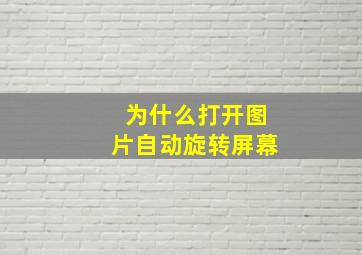 为什么打开图片自动旋转屏幕