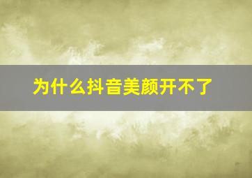 为什么抖音美颜开不了