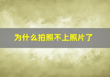 为什么拍照不上照片了