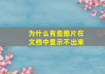 为什么有些图片在文档中显示不出来