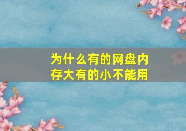 为什么有的网盘内存大有的小不能用