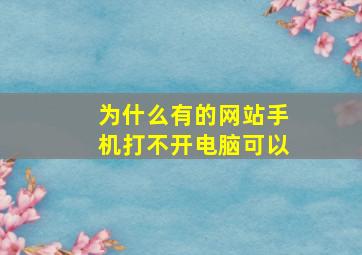 为什么有的网站手机打不开电脑可以