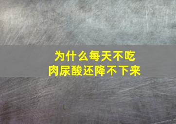 为什么每天不吃肉尿酸还降不下来