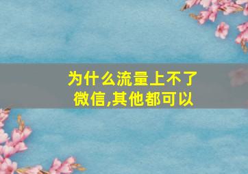 为什么流量上不了微信,其他都可以