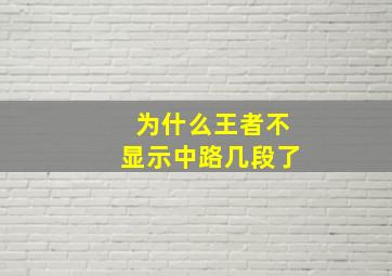 为什么王者不显示中路几段了