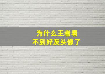 为什么王者看不到好友头像了