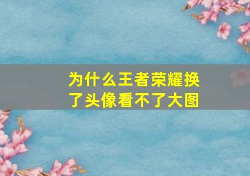 为什么王者荣耀换了头像看不了大图