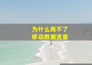 为什么用不了移动数据流量