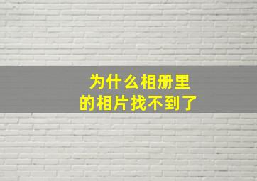 为什么相册里的相片找不到了