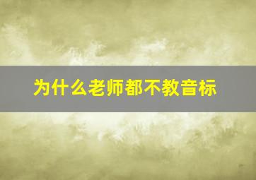 为什么老师都不教音标