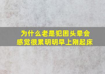 为什么老是犯困头晕会感觉很累明明早上刚起床