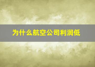 为什么航空公司利润低