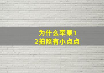 为什么苹果12拍照有小点点