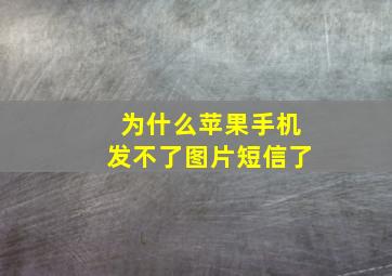 为什么苹果手机发不了图片短信了