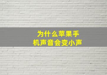 为什么苹果手机声音会变小声