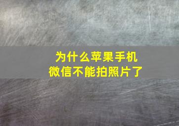 为什么苹果手机微信不能拍照片了