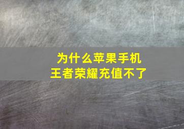 为什么苹果手机王者荣耀充值不了