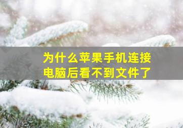 为什么苹果手机连接电脑后看不到文件了