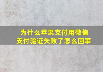 为什么苹果支付用微信支付验证失败了怎么回事