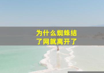 为什么蜘蛛结了网就离开了