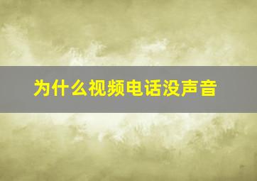 为什么视频电话没声音