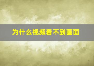 为什么视频看不到画面