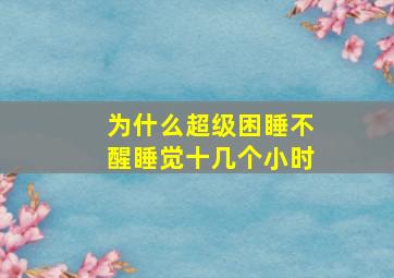 为什么超级困睡不醒睡觉十几个小时