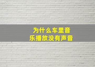 为什么车里音乐播放没有声音