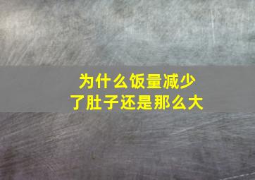 为什么饭量减少了肚子还是那么大