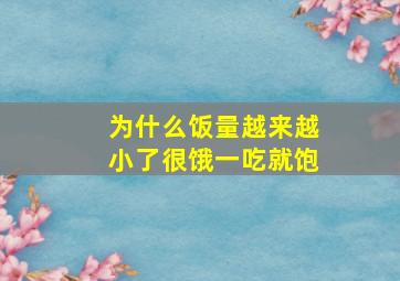 为什么饭量越来越小了很饿一吃就饱