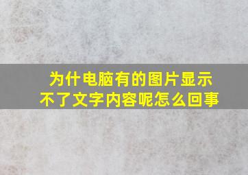 为什电脑有的图片显示不了文字内容呢怎么回事