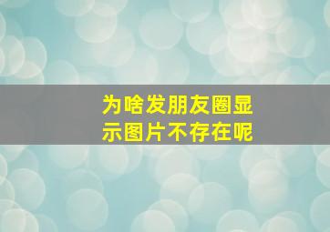 为啥发朋友圈显示图片不存在呢