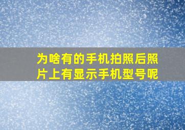 为啥有的手机拍照后照片上有显示手机型号呢