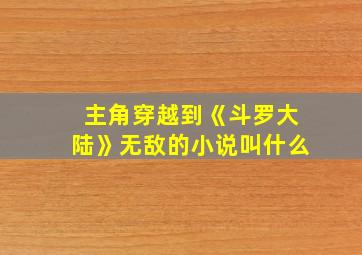 主角穿越到《斗罗大陆》无敌的小说叫什么