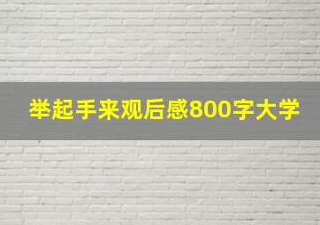 举起手来观后感800字大学