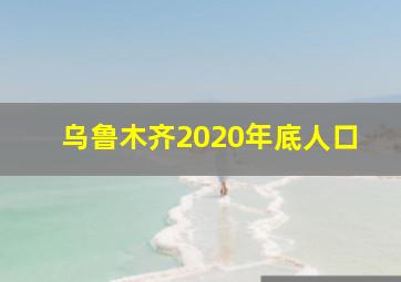 乌鲁木齐2020年底人口