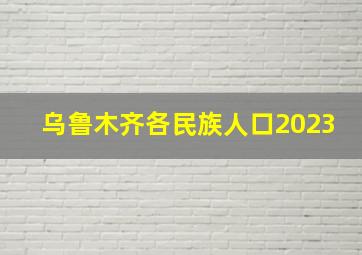 乌鲁木齐各民族人口2023