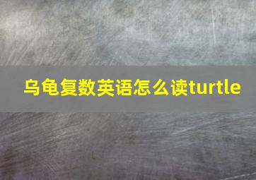 乌龟复数英语怎么读turtle