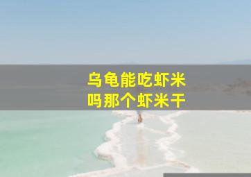 乌龟能吃虾米吗那个虾米干