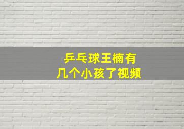 乒乓球王楠有几个小孩了视频