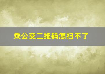 乘公交二维码怎扫不了