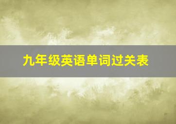 九年级英语单词过关表