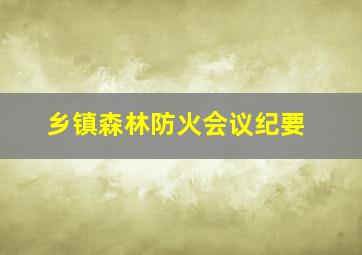 乡镇森林防火会议纪要