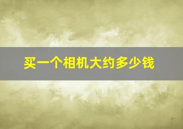 买一个相机大约多少钱